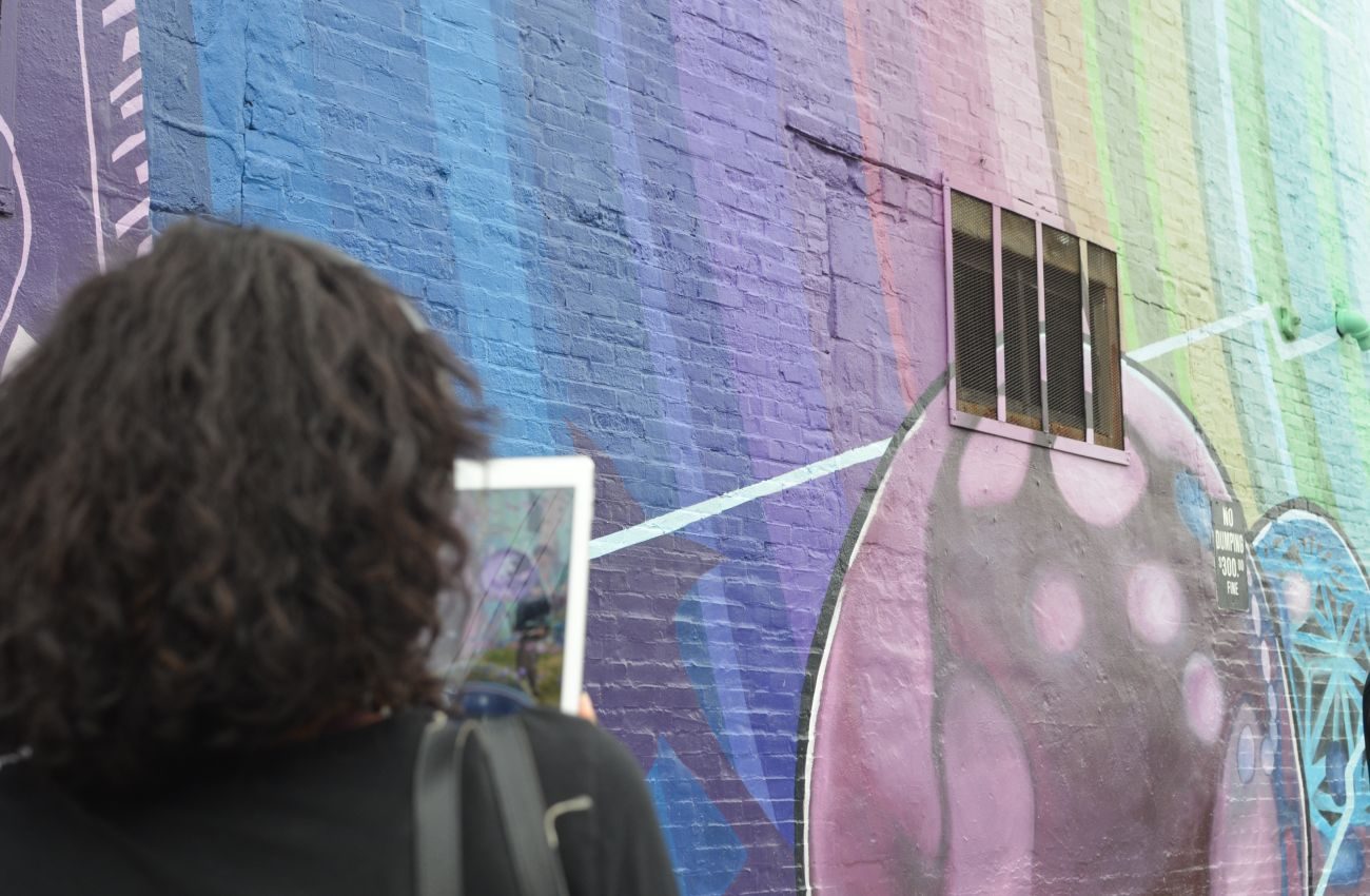 The first augmented reality mural is unveiled in Philadelphia.
