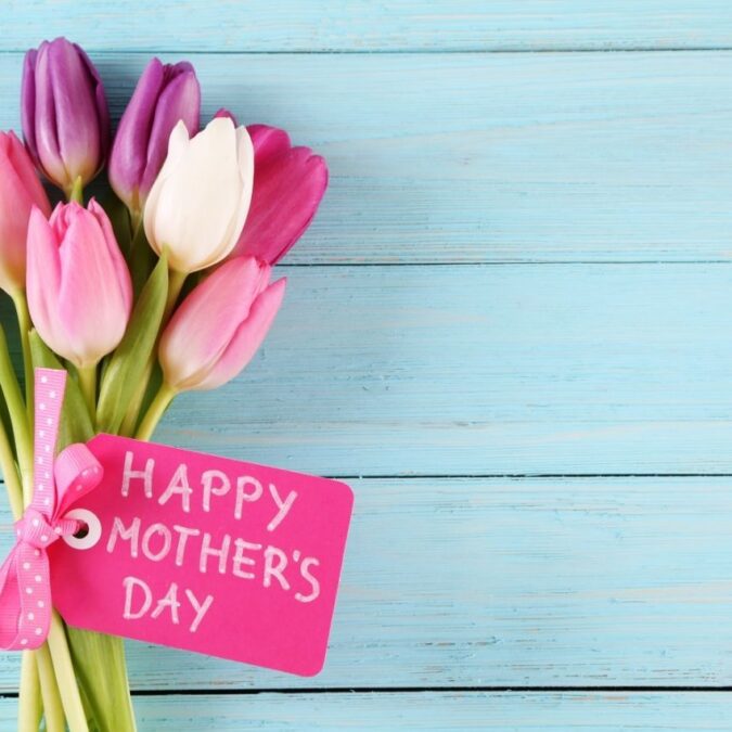 A bouquet of tulips for Mother's Day.