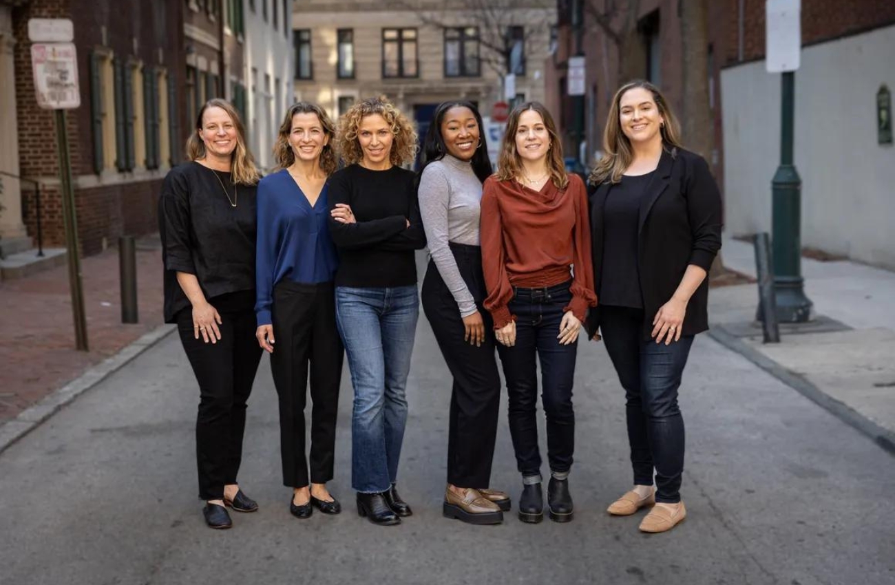The partners at Whole Heart Maternal Mental Health posing in the streets of Philadelphia for a group shot