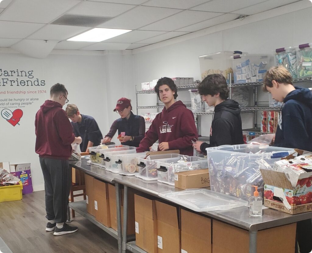 Volunteering at Caring for Friends.