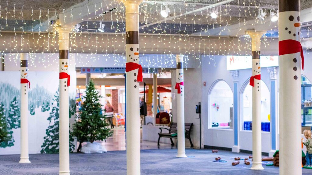 Please Touch Museum is decorated for the winter.