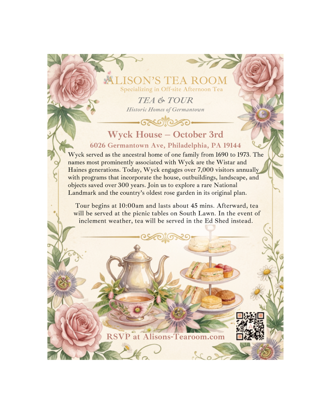 Tea and Tour – Historic Wyck House